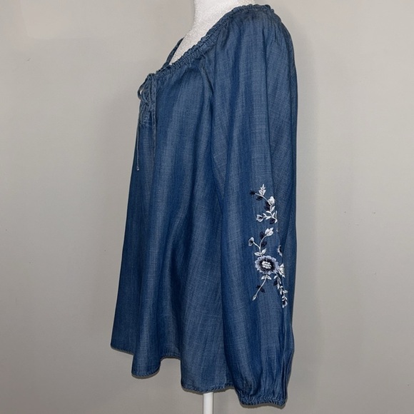 NWT Lauren Conrad Bohemian Embroidered Top Size Large - Picture 4 of 9